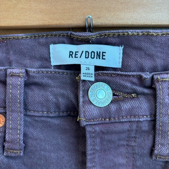 RE/DONE WOMENS STOVE PIPE DENIM CROPPED HIGH-WAIST JEANS, SIZE 26 - Picture 9 of 14